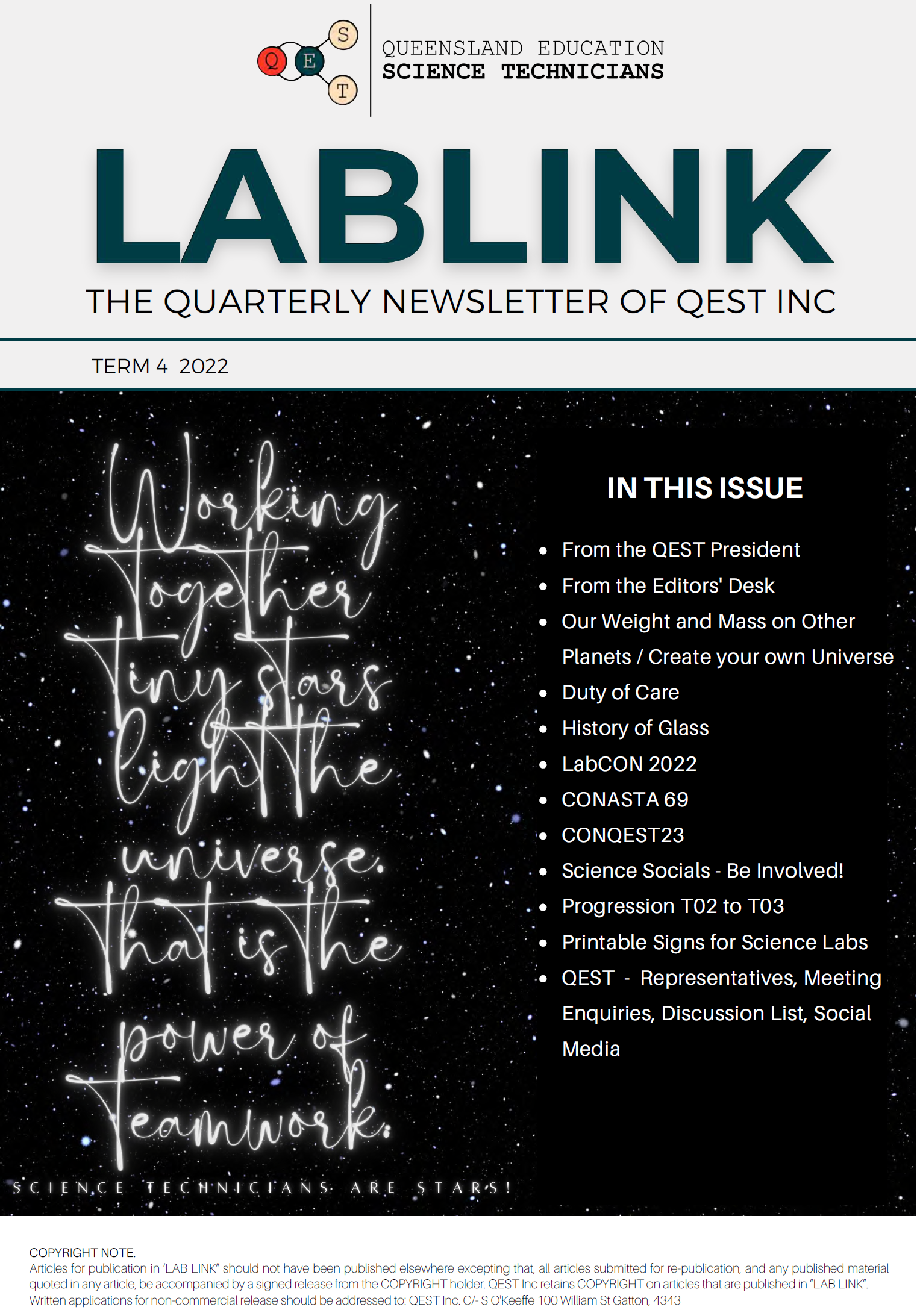 LabLINK Term 4 2022 Out Now Queensland Education Science Technicians
