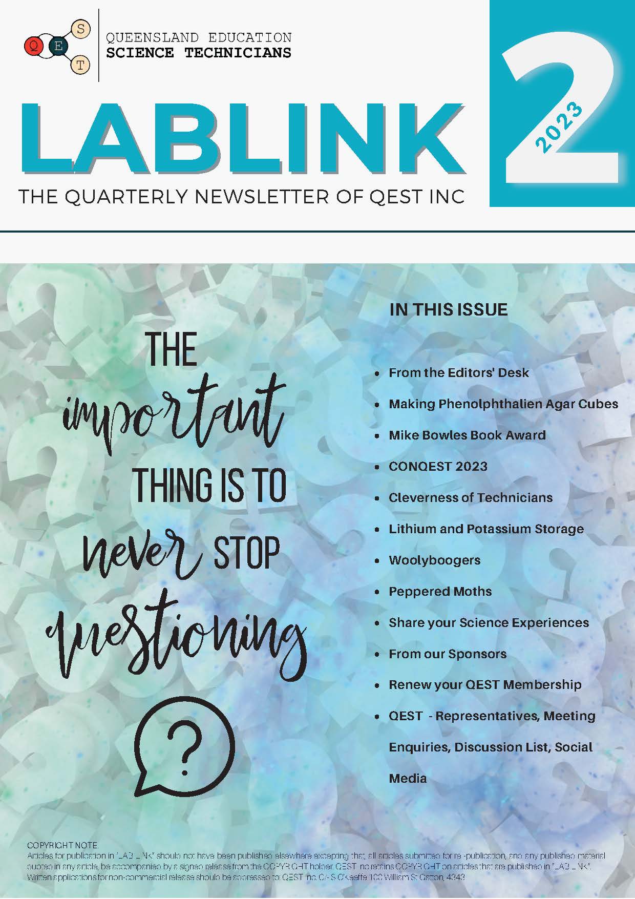 LabLINK Term 2 2023 OUT NOW! Queensland Education Science Technicians